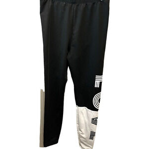 Women’s SHEIN Black And White LOVE Athletic Track Elastic Waist Pants Small 4 6